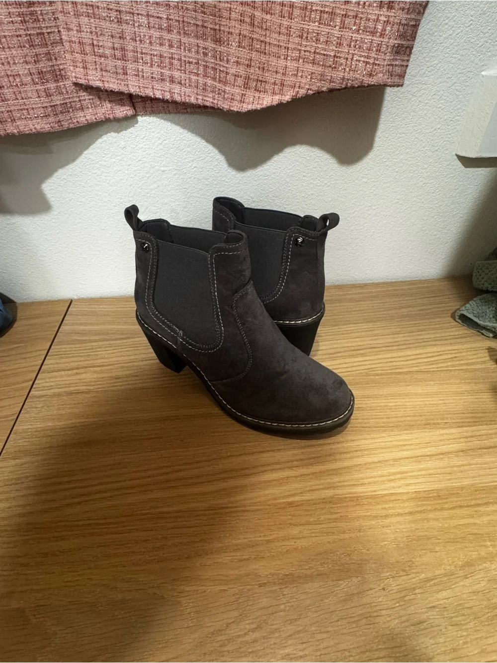 Grey Suede Ankle Boots - Women